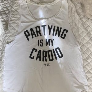 WHITE VS PINK GRAPHIC TANK SZ M